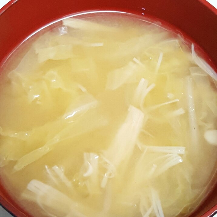 ★白菜とえのきの味噌汁～★